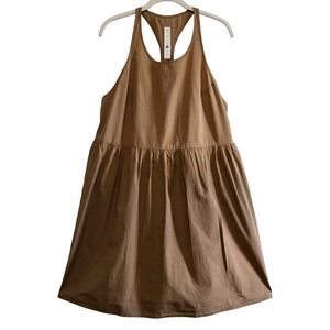 J. Crew Factory, Women's Brown Cotton Racerback Tiered Mini Dress Size 3, L